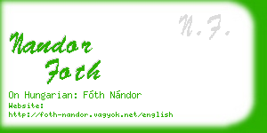 nandor foth business card